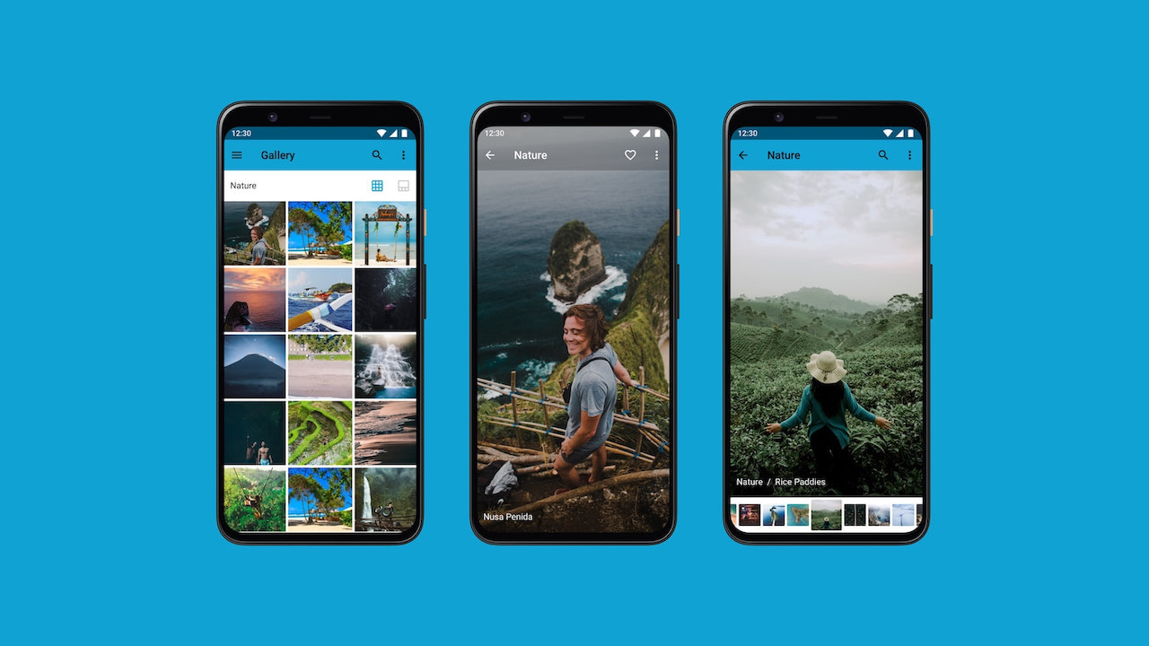 The photo of three screens displayed on Google Pixel 4 device for presentation purpose as an aesthetic element