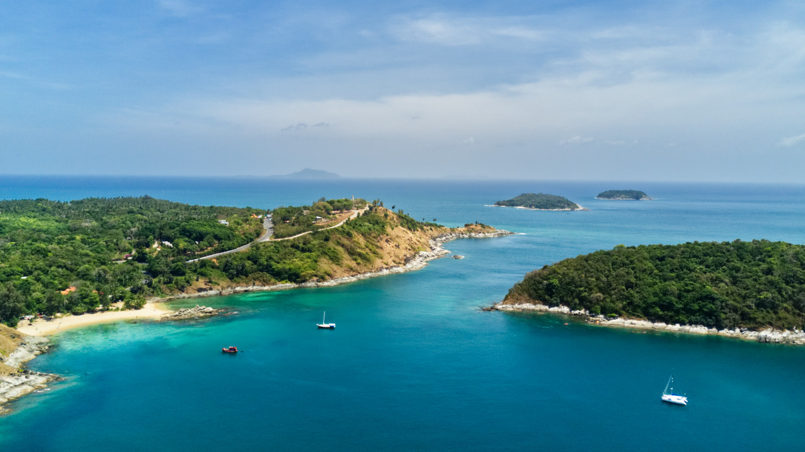 The aerial photo of top view from southern of Phuket, Thailand captured by Khaled Nobani with DJI Mavic Pro