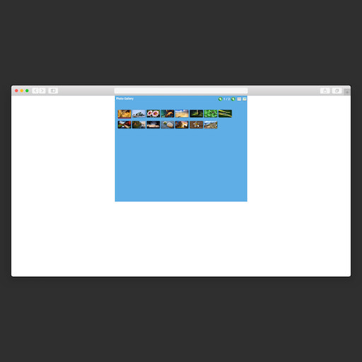 Gallery design being displayed on the Safari Browser which is built with web technologies such as HTML, CSS, JavaScript