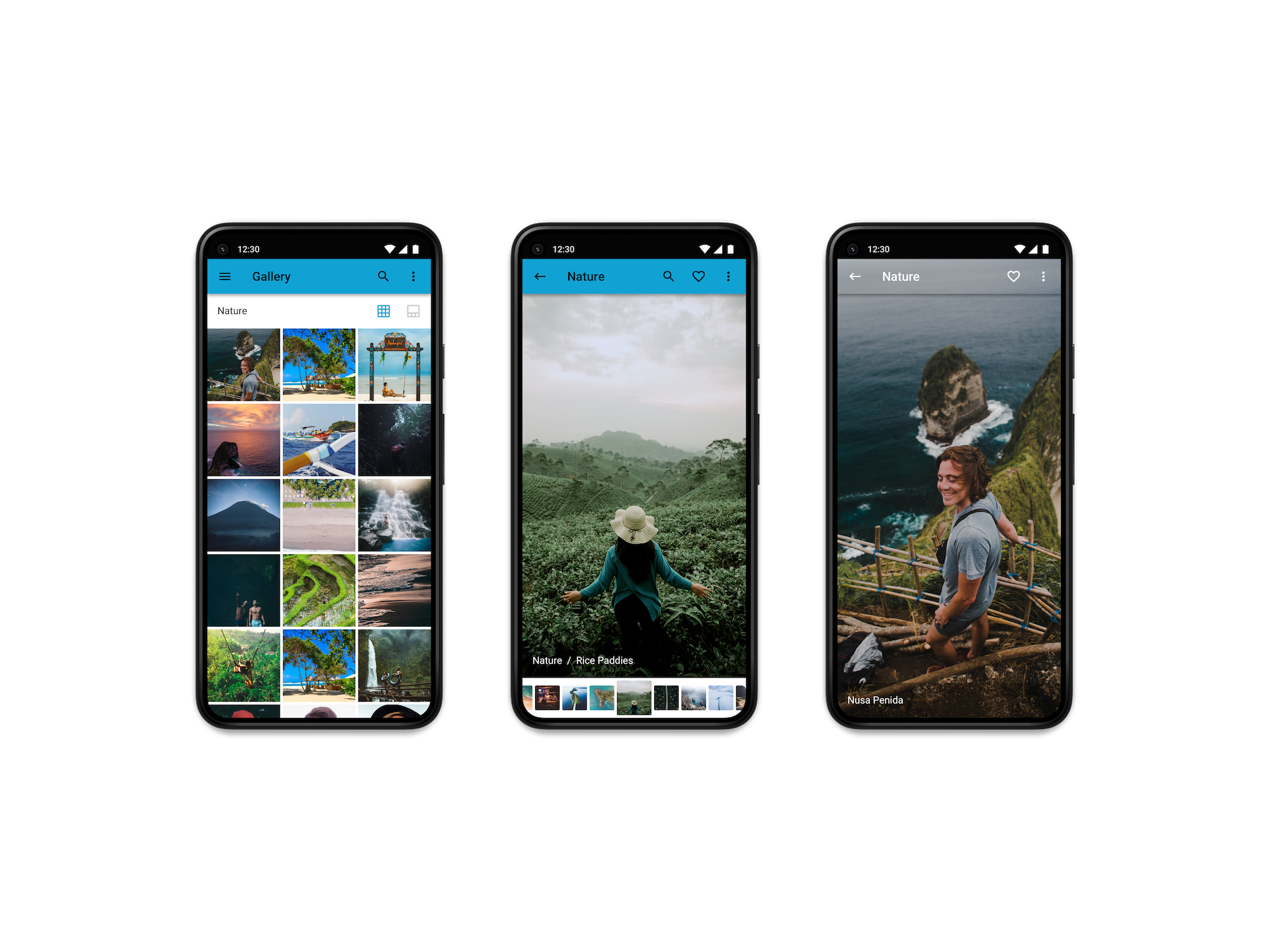 The graphics are the set of screenshots on the iPad Pro 12.9-inch related to Gallery project